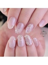 ピオニーネイル(peony nail)/桜のお花見　ドライフラワー