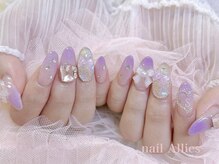 ネイル アリーズ セカンド(nail Allies 2nd)/紫ガーリーネイル