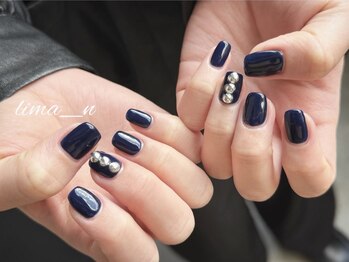 リマネイル(lima nail)/シルバー&ネイビー