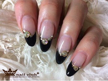 ネイルクラブ(nail club)/シックな大人の黒フレンチ