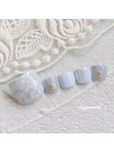 たゆ ネイル(たゆnail)/グレーのホワイトフットネイル