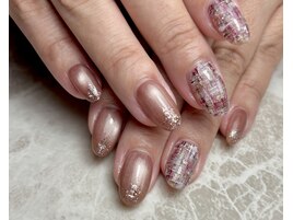 大人ツイードネイル