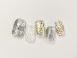 グリッター×シルバーミラー