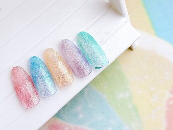 ネイルサロン&スクール ジーナ(GINA)/夏のキラキラワンカラー