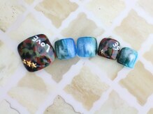 ネイルサロン あかねいろ/春夏　アート フット　デニム