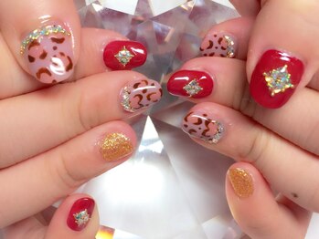 アイリッシュネイル 久屋大通店(Irish Nail)/ヒョウ柄×ボルドー