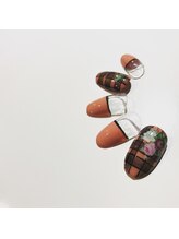 ネイルスミス 高松店(Nailsmith)/チェック×リアルフラワー