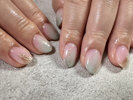 5月定額A　グリーン　夏ネイル