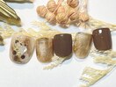 秋冬シェルフットネイル