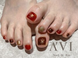 フットジェルネイル親指アート