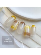 ネイルズガーデン(NAILS GARDEN)/春ネイル×チェックネイル