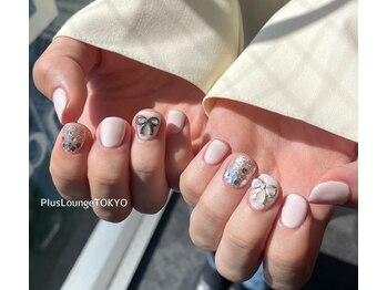 プルースラウンジ トウキョウ(Plus Lounge TOKYO)/ベビーピンク×リボンネイル♪