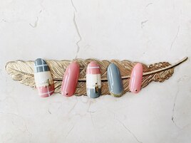 大判チェックネイル♪