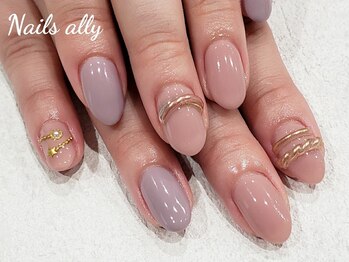ネイルズアリー 立川店(Nails ally)/リングネイル×ジュエリー×冬