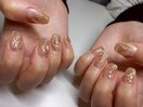 ニュアンスネイル/ゴールドラメ