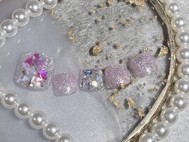 フットネイル　シェルピンク