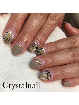 クリスタルネイル ボンベルタ橘店(CRYSTAL NAIL)/シンプル×チェック