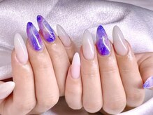 エムズ ネイルサロン(M2)/長さだしニュアンスマーブル