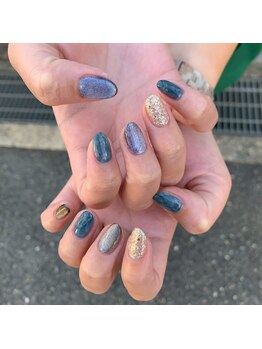 ビー 高槻(be)/ドットネイル/クリアフレンチ