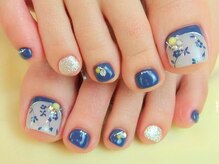 ネイルサロン ドレリッチ 大宮店(drerich)/【7990】大人上品小花柄フット