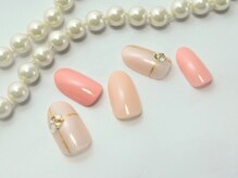 ネイルサロン ブランシュール(Nail Salon Blancheur)/ピンクのビジューネイル
