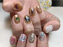 アトリエループ(atelier Loop by shiho)/蝶々ハートぷくぷくネイル