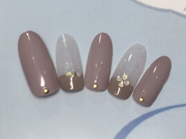 キラキラバイカラーネイル