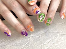 ネイルキュート アンド クールラッシュ 亀有店(nailcute & CoolLash)/ポップなニュアンスデザイン