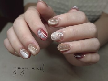 ユユネイル(yuyu nail)/【深爪育成】長さ出し+アート5本