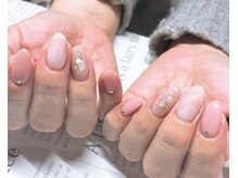 ダリアリー(Darialy)/ピンクベージュマーブルネイル