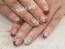 ネイルズアリー 立川店(Nails ally)/ハートくり抜き×ストーン