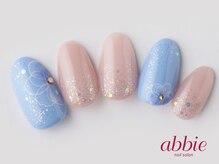ネイルサロン アビー 宮益坂店(abbie)/水彩フラワー　￥11550