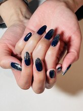 ネイルサロン リップ(Rip)/冬ネイビーカラー