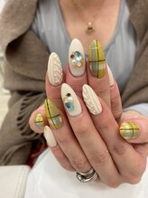 ネイルサロン クール(Nailsalon Coeur)/ニットネイル チェック柄ネイル