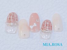 ミアローザ(Mia Rosa)/定額Ｓ★ピンクツイードネイル☆