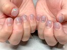 ショートネイルパープルグラデ