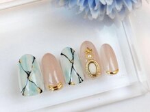 ツメトトノウ/大理石風アートと金箔