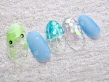 カトルナフ(quatre fois neuf)/カエルさんアートの梅雨ネイル