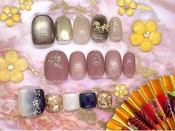 ビューティ ヴェール(Beauty Veil)の写真/《指先までお洒落に新年を満喫♪》hotpepper限定【毎月変わる定額off込¥4980】で季節感をプラス☆