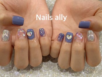 ネイルズアリー 立川店(Nails ally)/ユニコーン×ハートパーツ