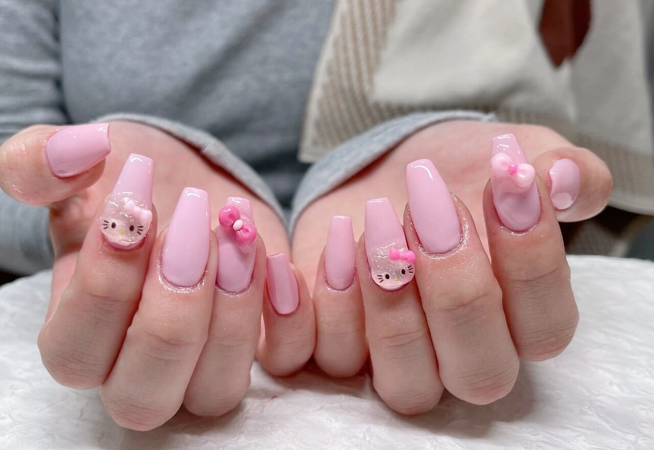 【オーダー】ネイルチップ チェリー ハート ボルドー 3887c1f4d1751c7e216f102e8139a4