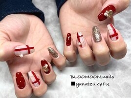 【ジェル】ボルドーチェック