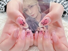 #リボン#チークネイル