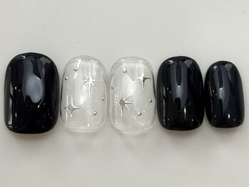 ネイルメゾン 天神店(NAIL MAISON)/メンズブラックキラキラ¥5550