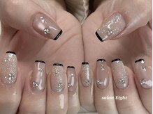 サロン エイト(salon Eight)の雰囲気（free 90》黒フレンチデザイン！（パーツ代込み））