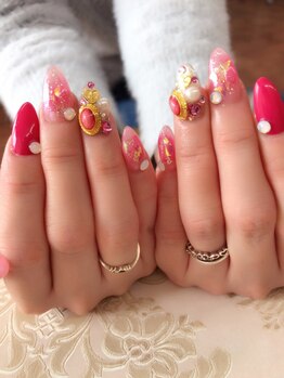 ネイルサロン ティプレシャス(T Precious)/キラキラ☆ピンクネイル