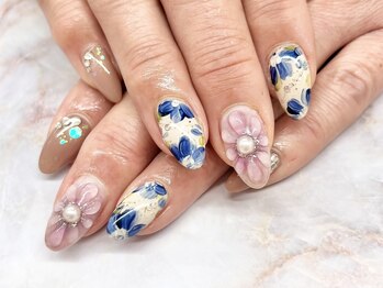 ディーネイル 京橋(D-nail)/立和名/上品フラワーネイル