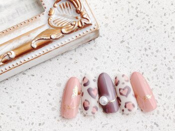 ネイルサロン&スクール ジーナ(GINA)/ピンクレオパードネイル