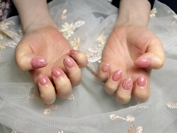 ネイル ミュー(nail myuu)/ワンカラー＋ホワイトフレーク