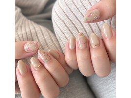 グレージュ×小花柄デザイン♪
